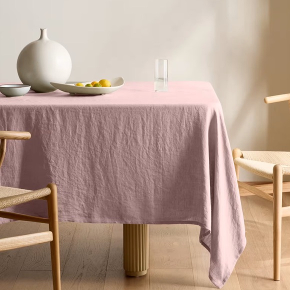 NWT Quince European Linen Table Cloth Dusty Mauve 70x126”  9322 - Picture 1 of 9